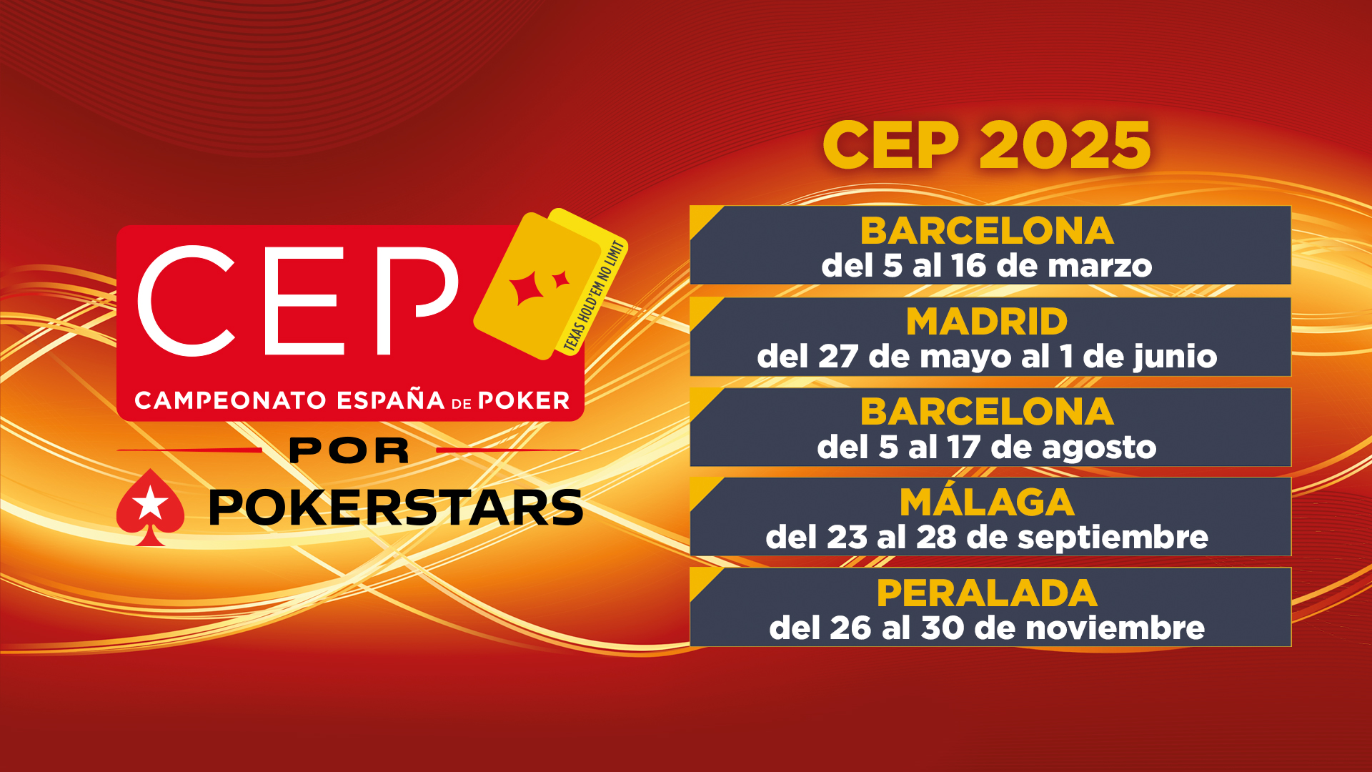 El CEP por PokerStars anuncia su calendario 2025